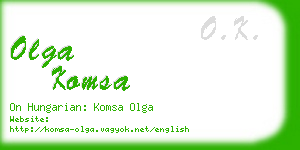 olga komsa business card